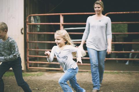 Meredith Bernard helps her to kids around their family farm in North Carolina.