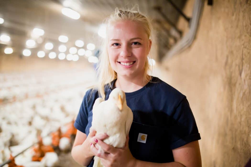 Hannah Borg of Borg Family Farms helps her family operate chicken houses in Allen. NE.