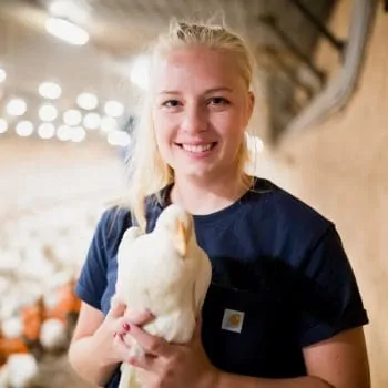 Hannah Borg of Borg Family Farms helps her family operate chicken houses in Allen. NE.