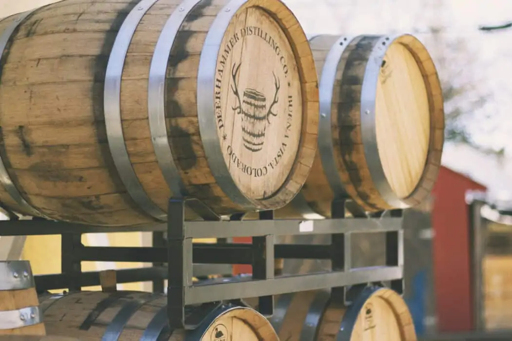 Barrels from a distillery in Colorado. 