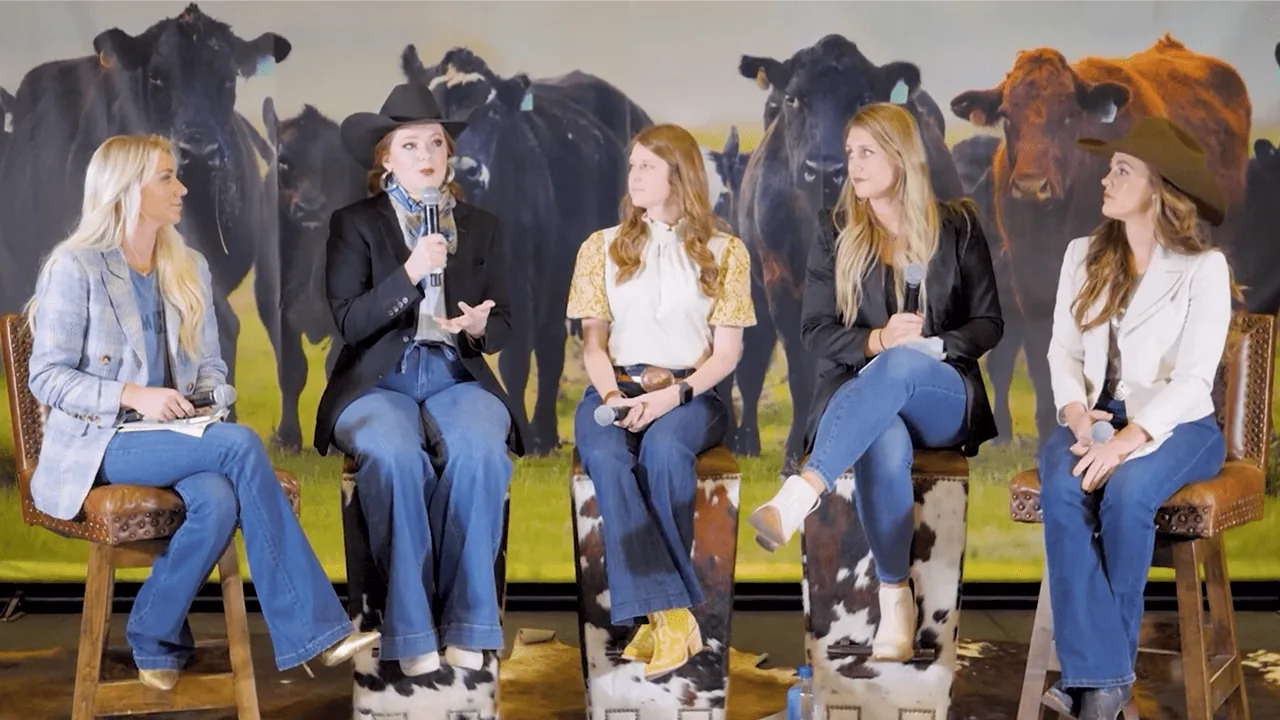 RanchHer Panel at CattleCon 2024 in Orlando Florida. From left: Kirbe Schnoor, Macey Hurst, Brandi Buzzard, Quincy Atwood, and Janie Johnson.