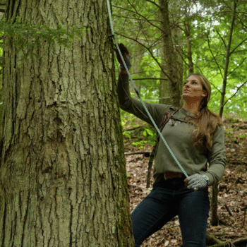 FarmHER Nikki Boxler demonstrates how to tap a maple tree for syrup. (Season 7, Ep. 9)